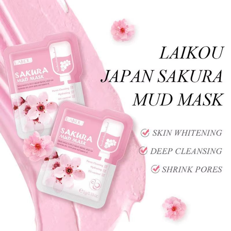 1/5Pcs Sakura Collagen Mask Deep Hydrating Moisturing Skin Conditioning Brightening Deep Cleansing Smoothing Skin Care Product
