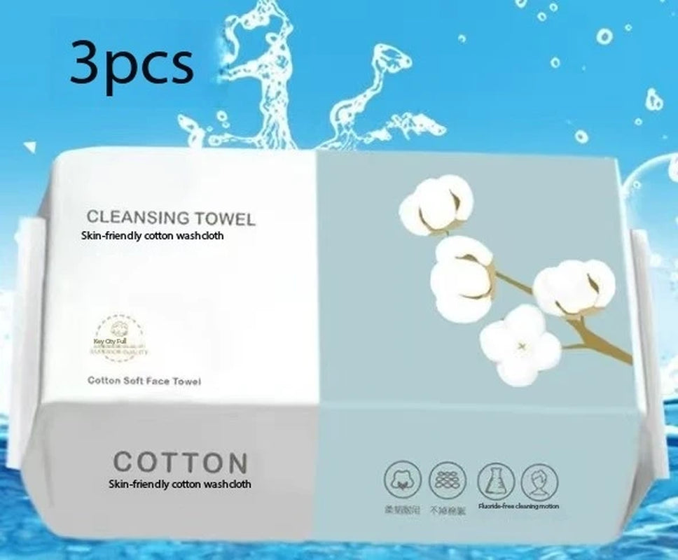 100PCS Natural Disposable Face Towel Travel Facial Cleansing Wet and Dry Makeup Remover Pearl Cotton Soft Makeup Nonwoven Towel